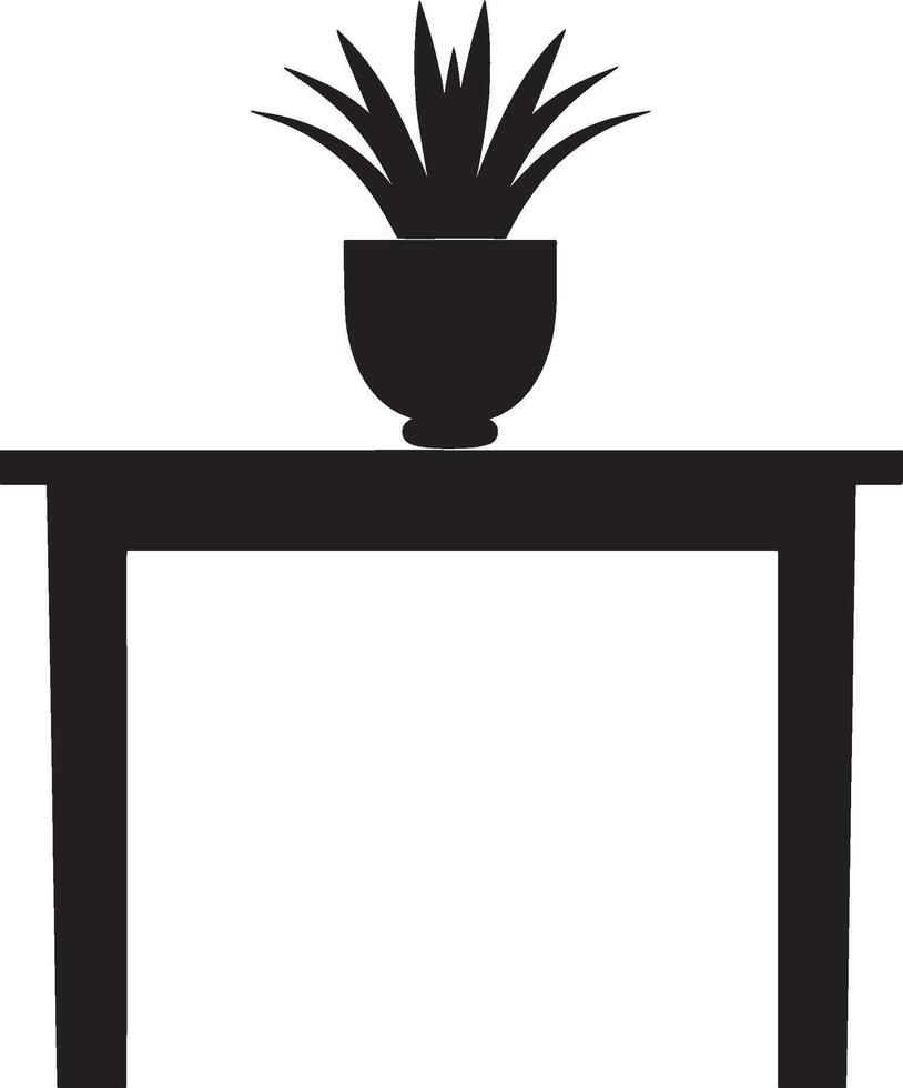 Black illustration of a console table icon. vector