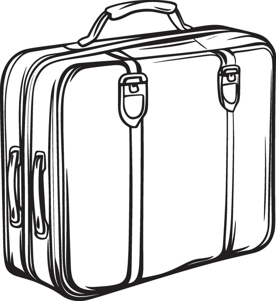 Travel suitcase icon in black style. vector