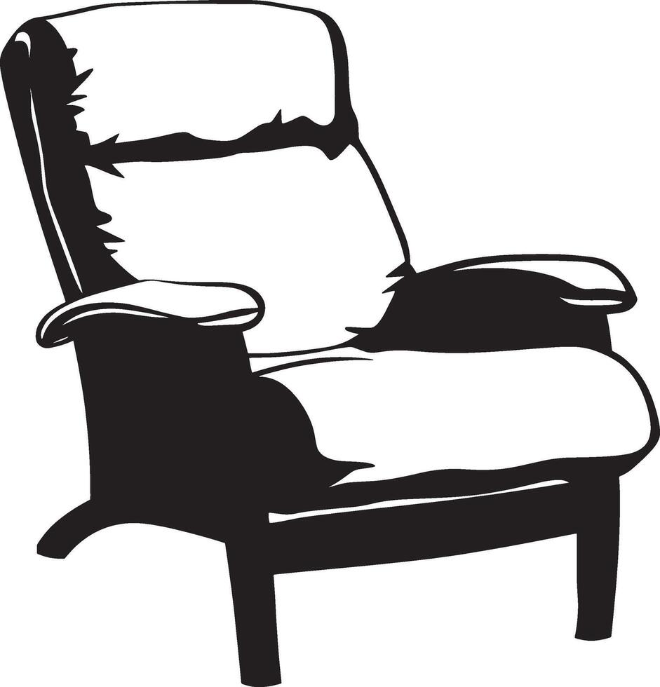 Black ottoman icon in minimalist design. vector