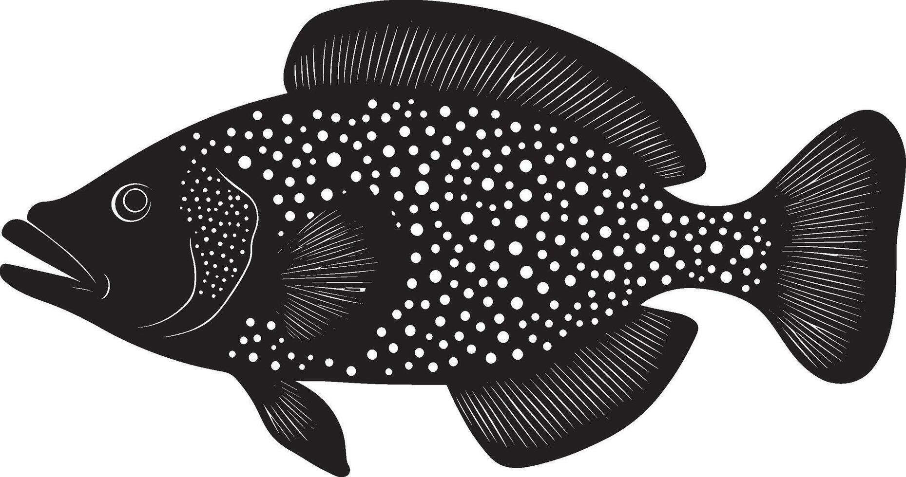 Grouper fish simple silhouette black illustration vector