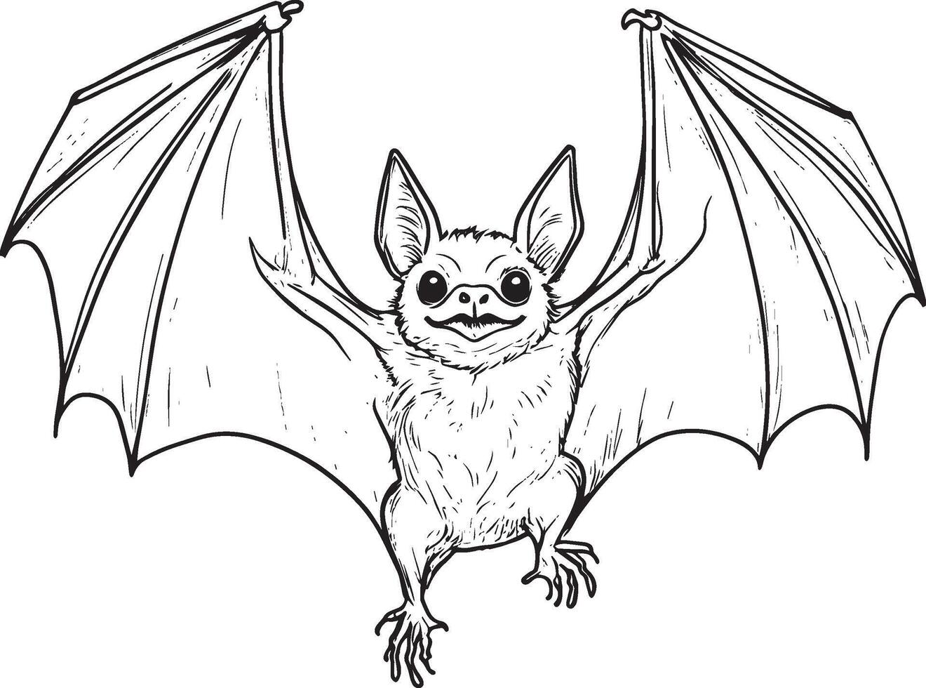 Bat outline black illustration vector