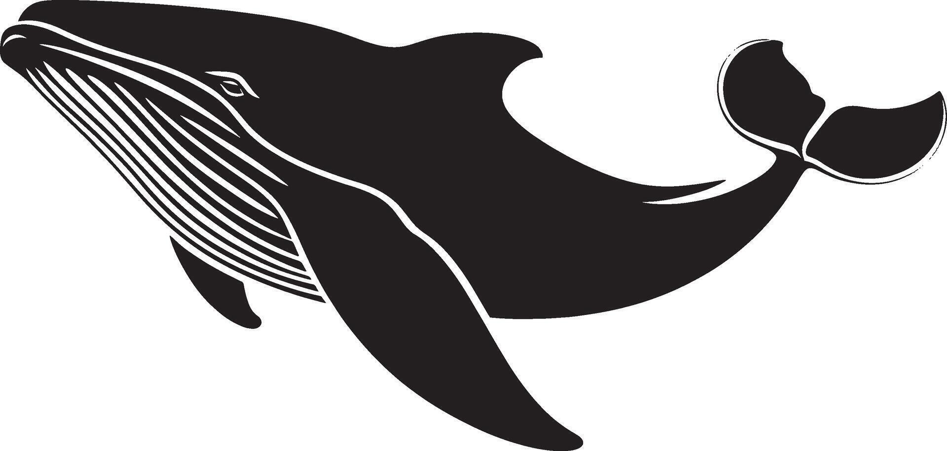 Whale simple silhouette black illustration vector
