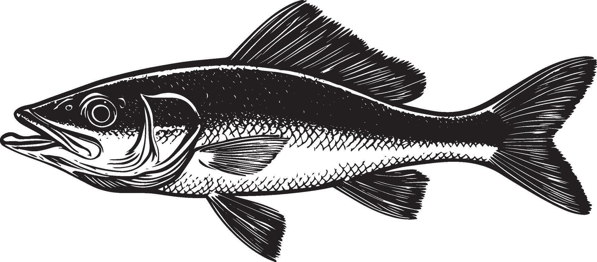 Cod fish simple silhouette black illustration vector