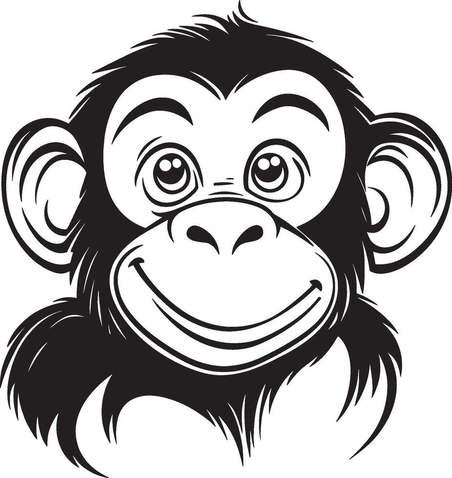 Minimalist monkey outline illustration vector