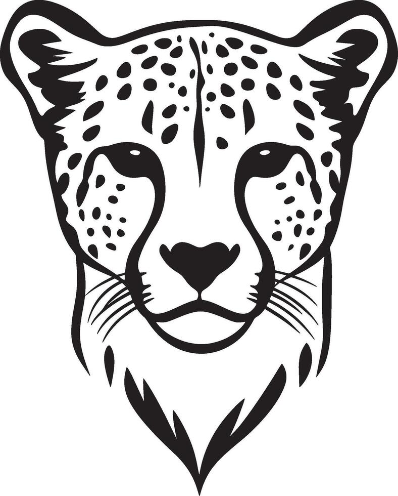 Black illustration of a cheetah icon. vector