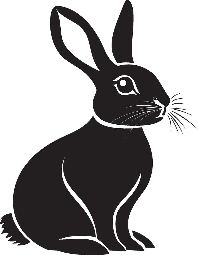 Rabbit icon in black outline style. vector