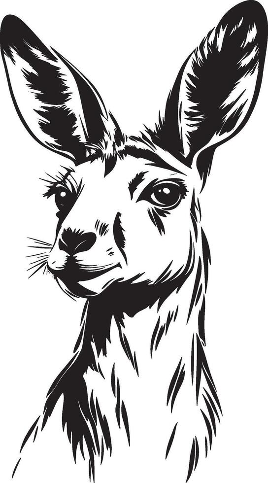 Kangaroo simple silhouette black illustration vector