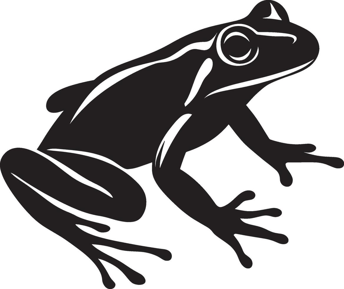 Frog simple silhouette black illustration vector