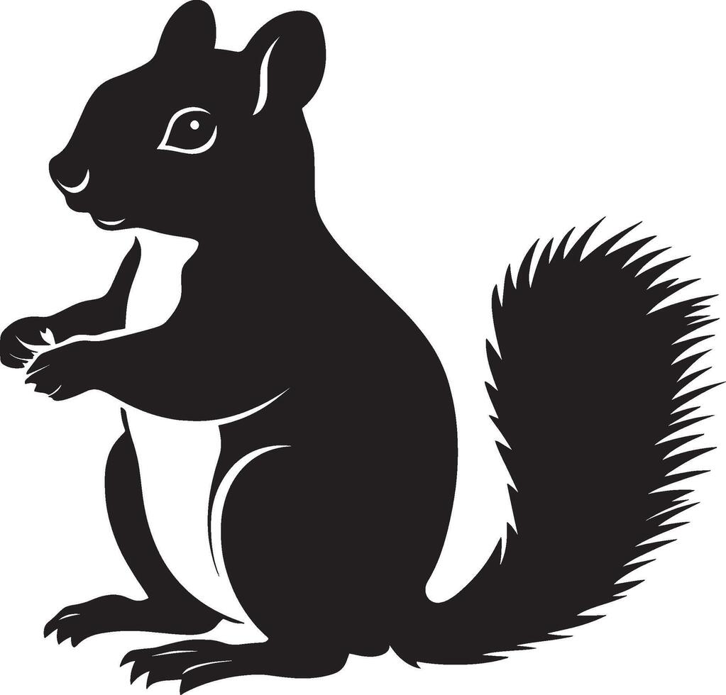 Squirrel simple silhouette black illustration vector