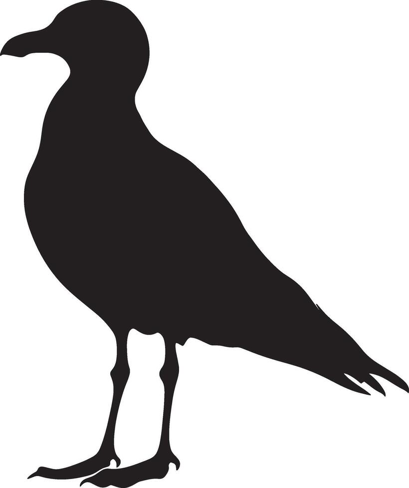 Seagull simple silhouette black illustration vector