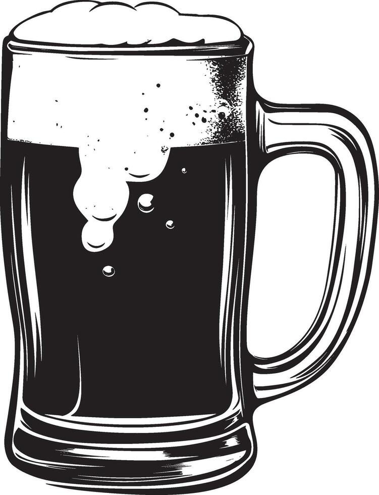 Minimalist black outline of a beer, design. vector