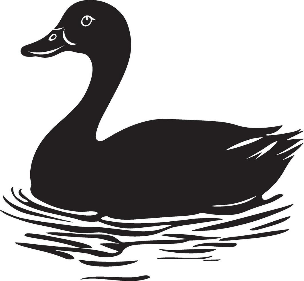 Duck simple silhouette black illustration vector