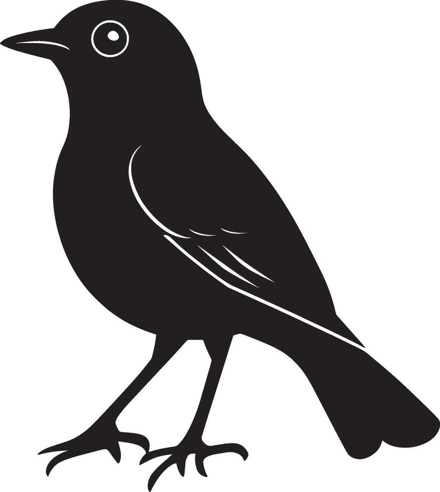 black bird silhouette on white background vector