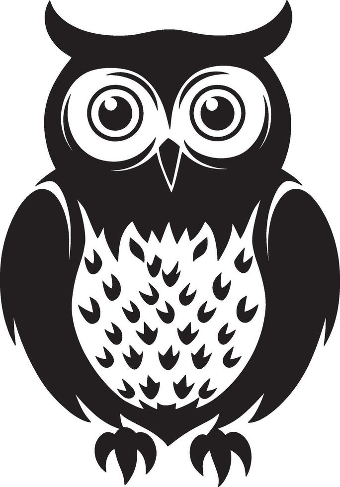 Owl simple silhouette black illustration vector