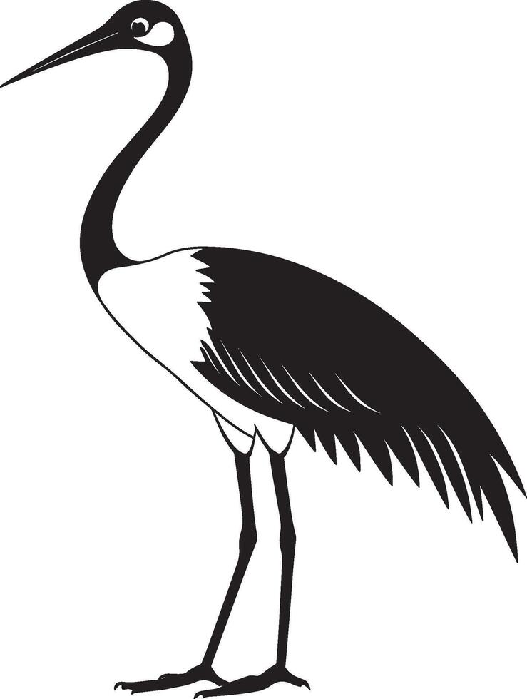 Crane bird icon black illustration vector