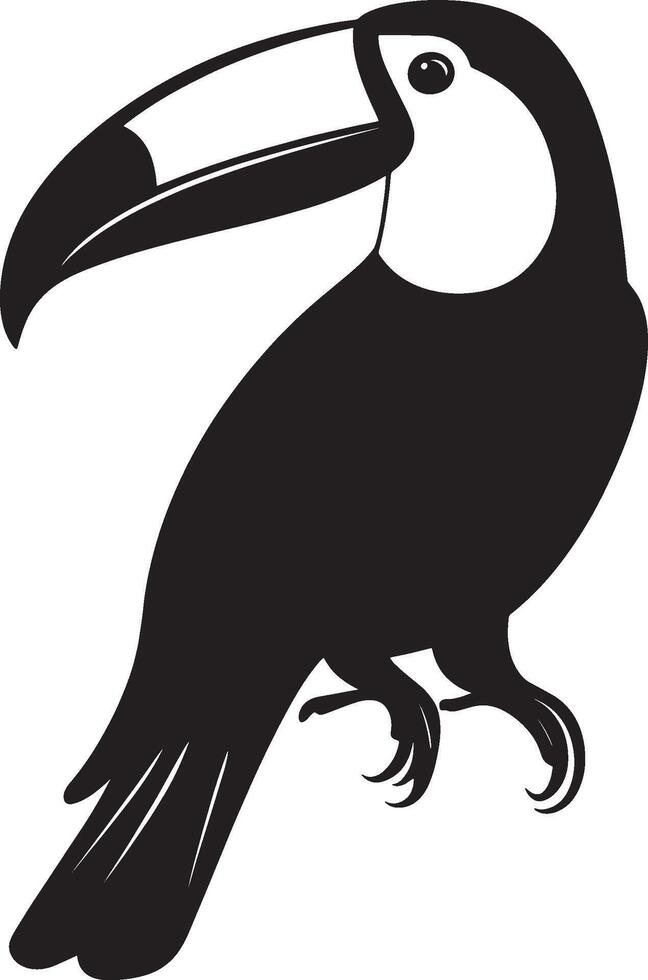 Toucan bird simple silhouette black illustration vector