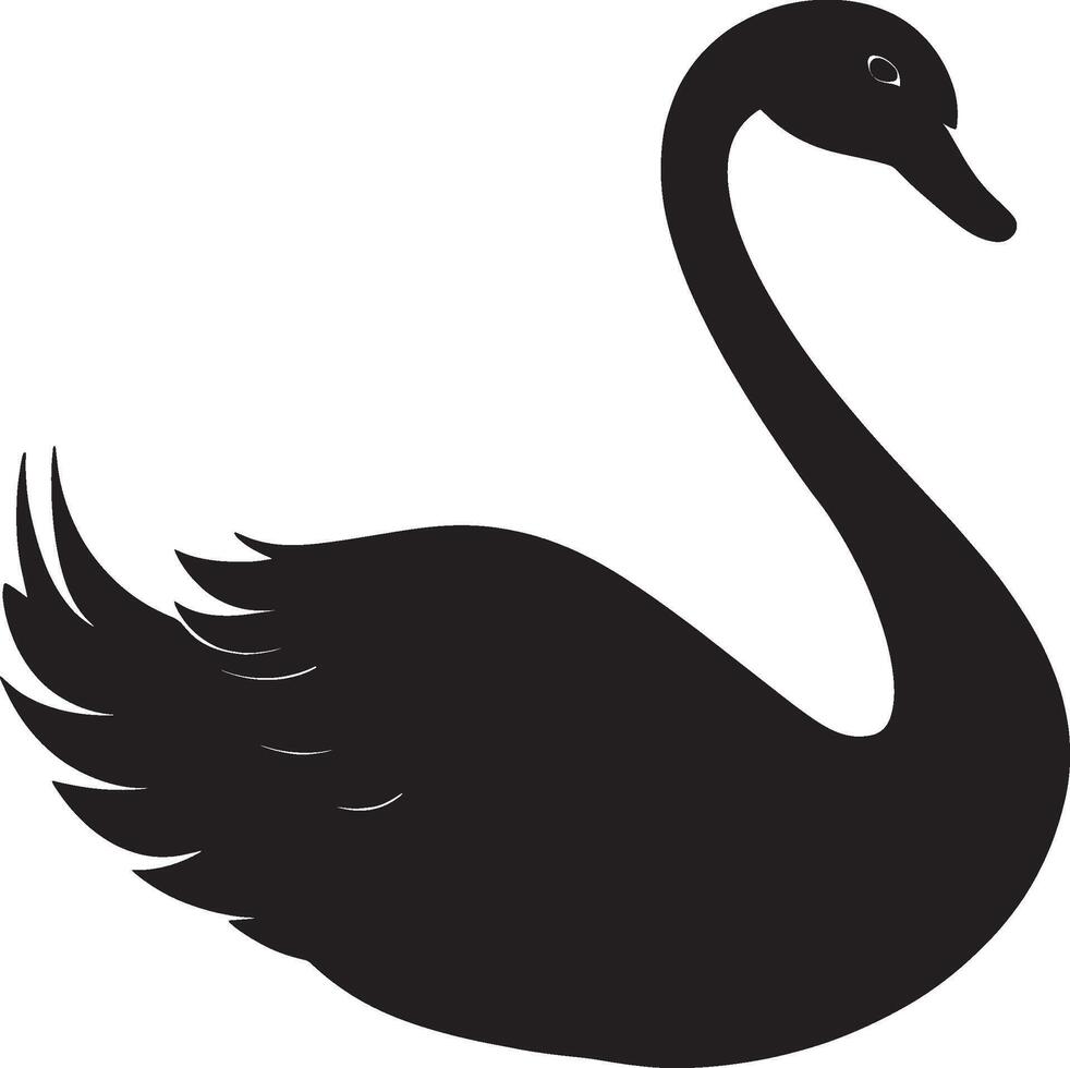Swan simple silhouette black illustration vector