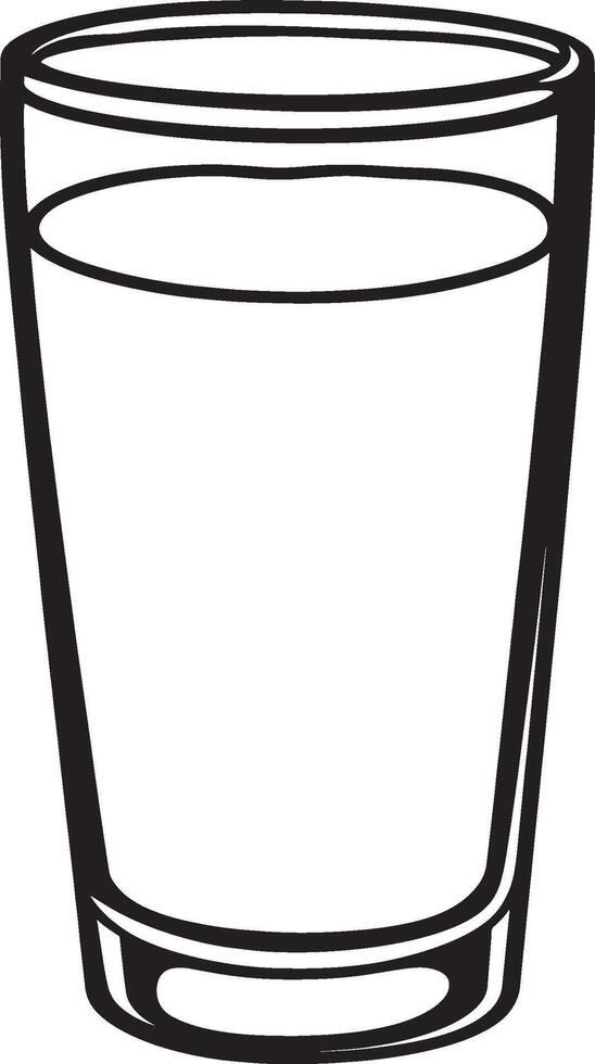 A grayscale representation of a glass of water vector