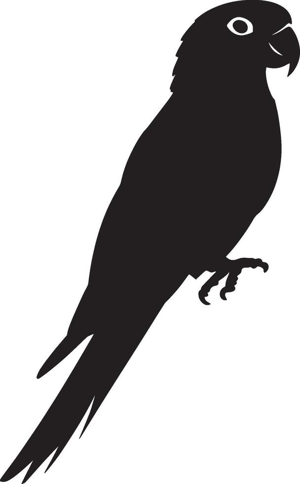 Parrot simple silhouette black illustration vector