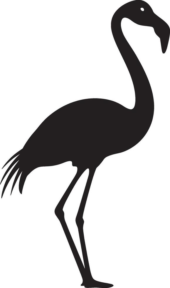 Flamingo simple silhouette black illustration vector