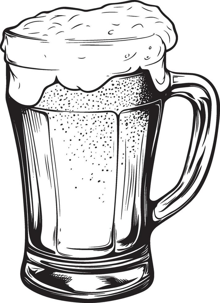 Beer outline black illustration vector