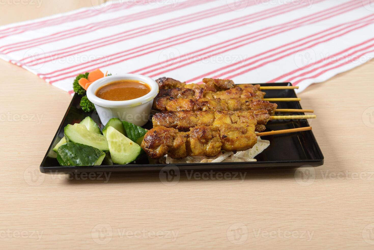 A plate of food on a table photo
