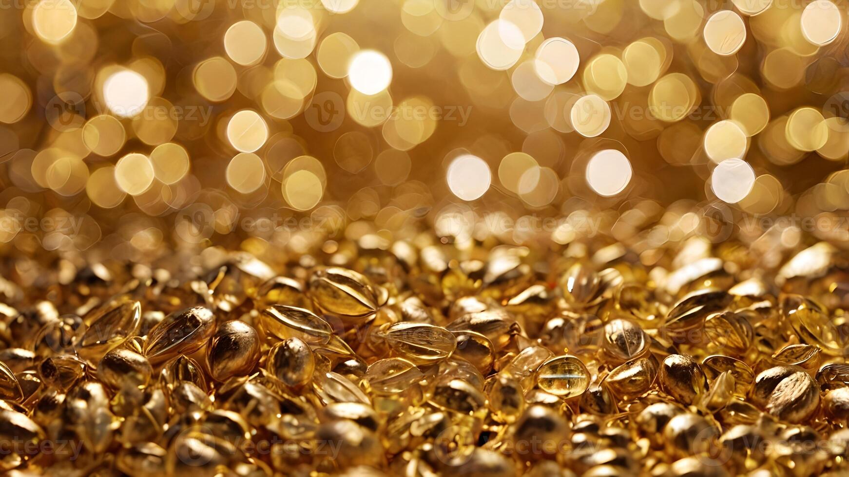 Golden Grains Sparkling Bokeh Background photo