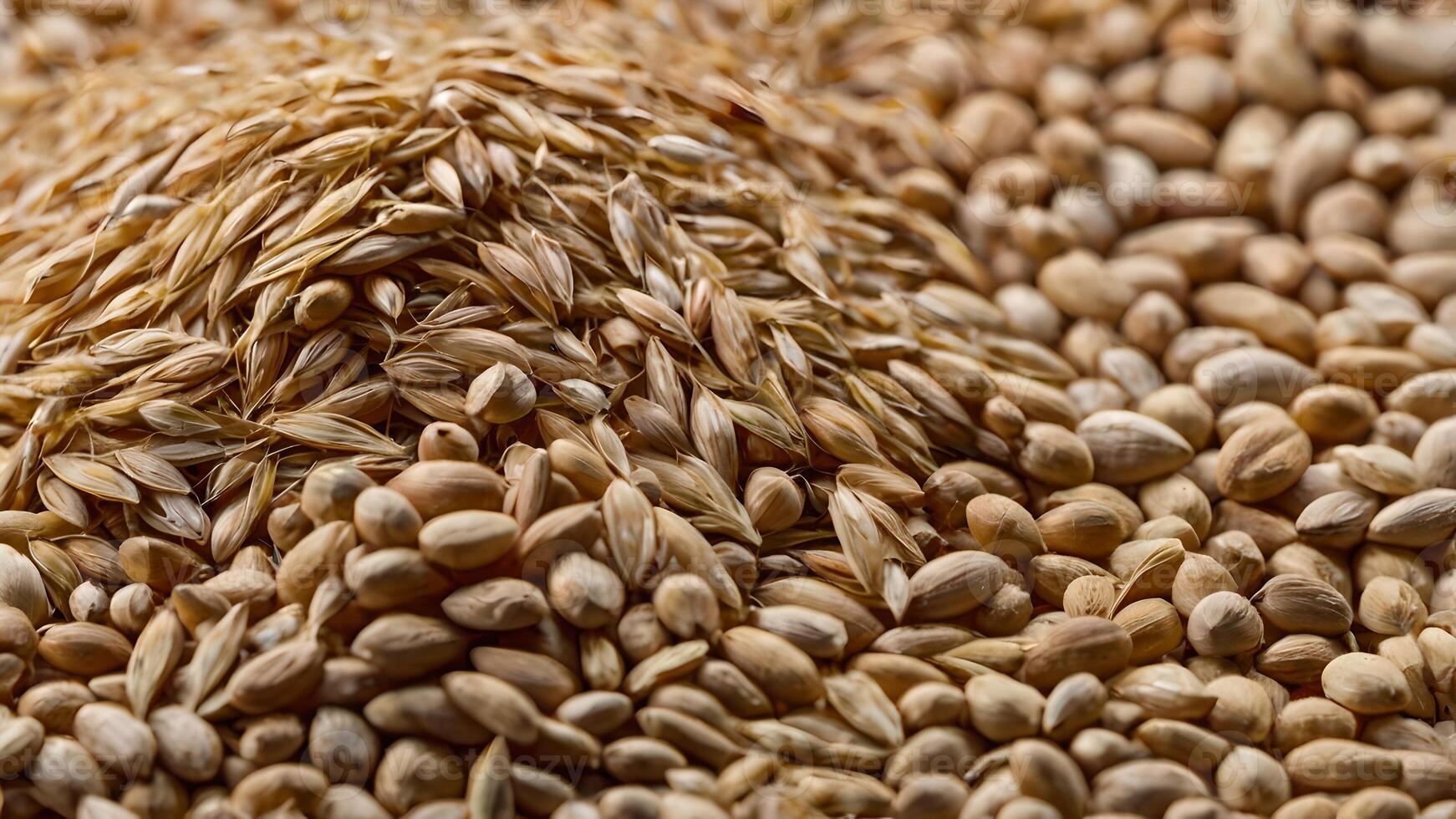 Close Up of Wheat and Millet Grains photo