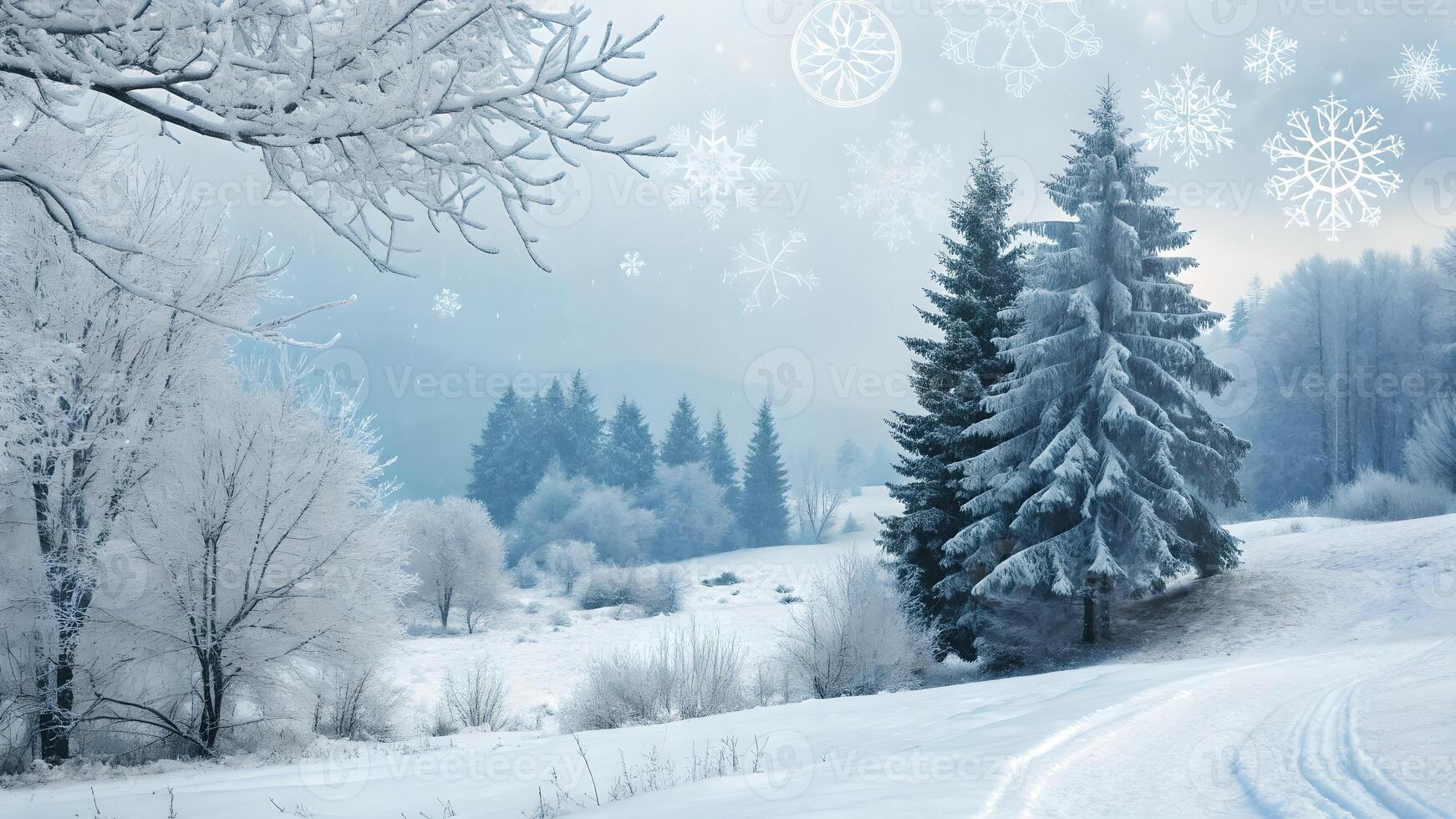 Winter Wonderland Snowscape Christmas Card photo