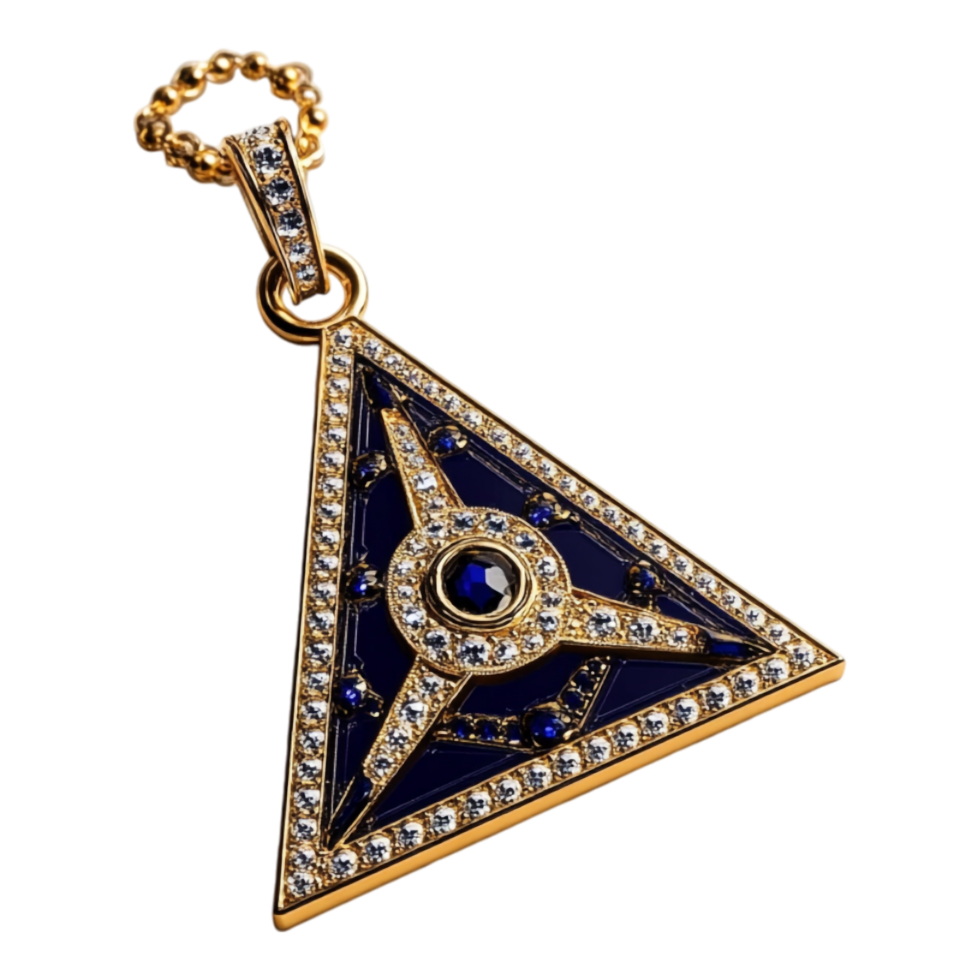 Masonic isolated jewelry rendered in 8K esolution against a transparent background png