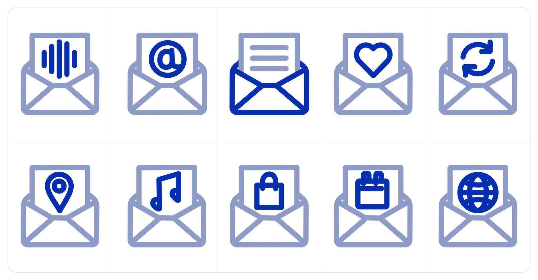 A set of 10 message icons as message, email, envelope vector