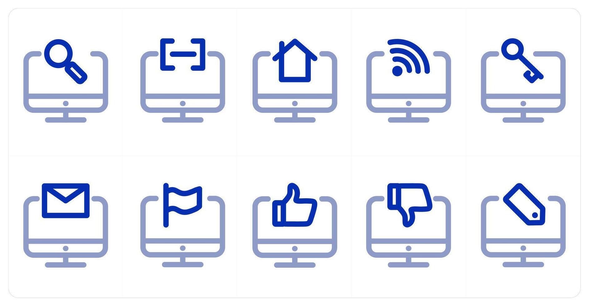 A set of 10 laptop icons as laptop search, laptop, home laptop vector