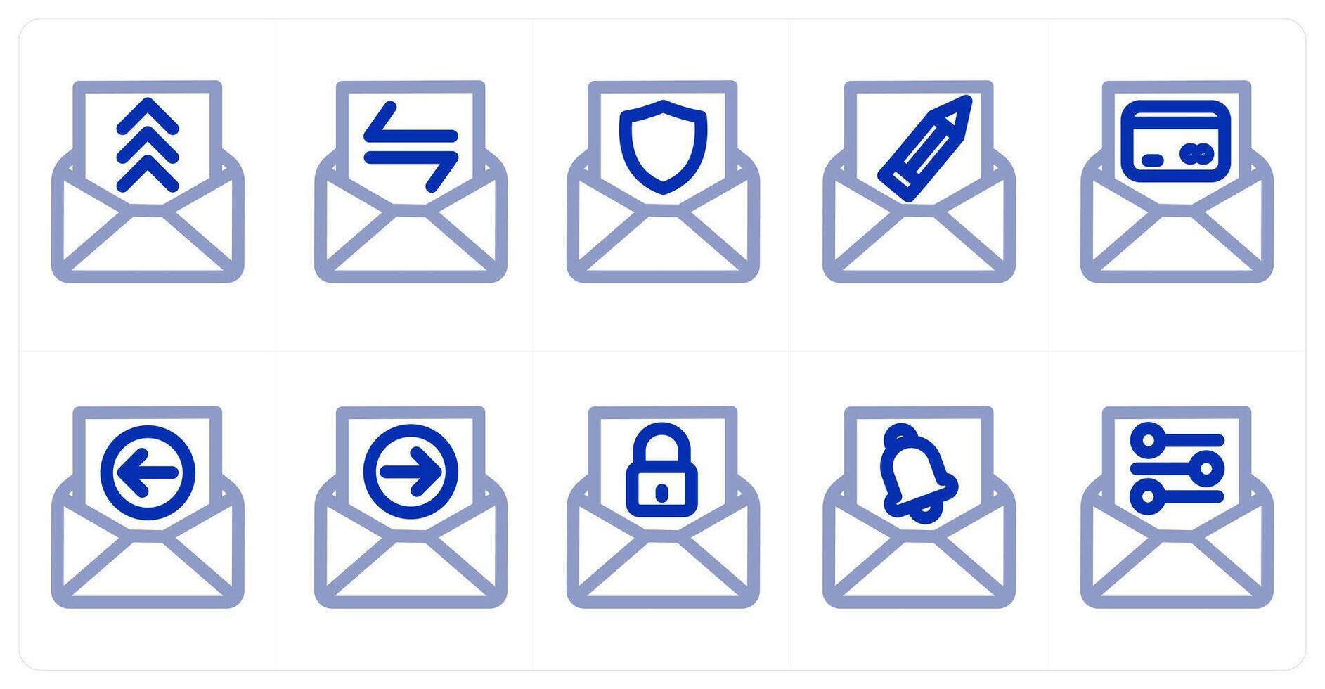 A set of 10 message icons as message, message sync, message security vector