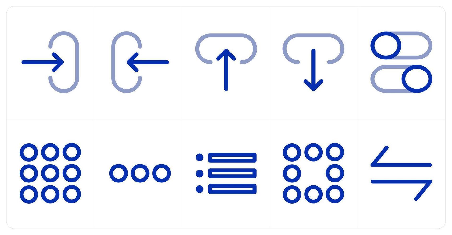 A set of 10 directions icons as send, receive, upload vector