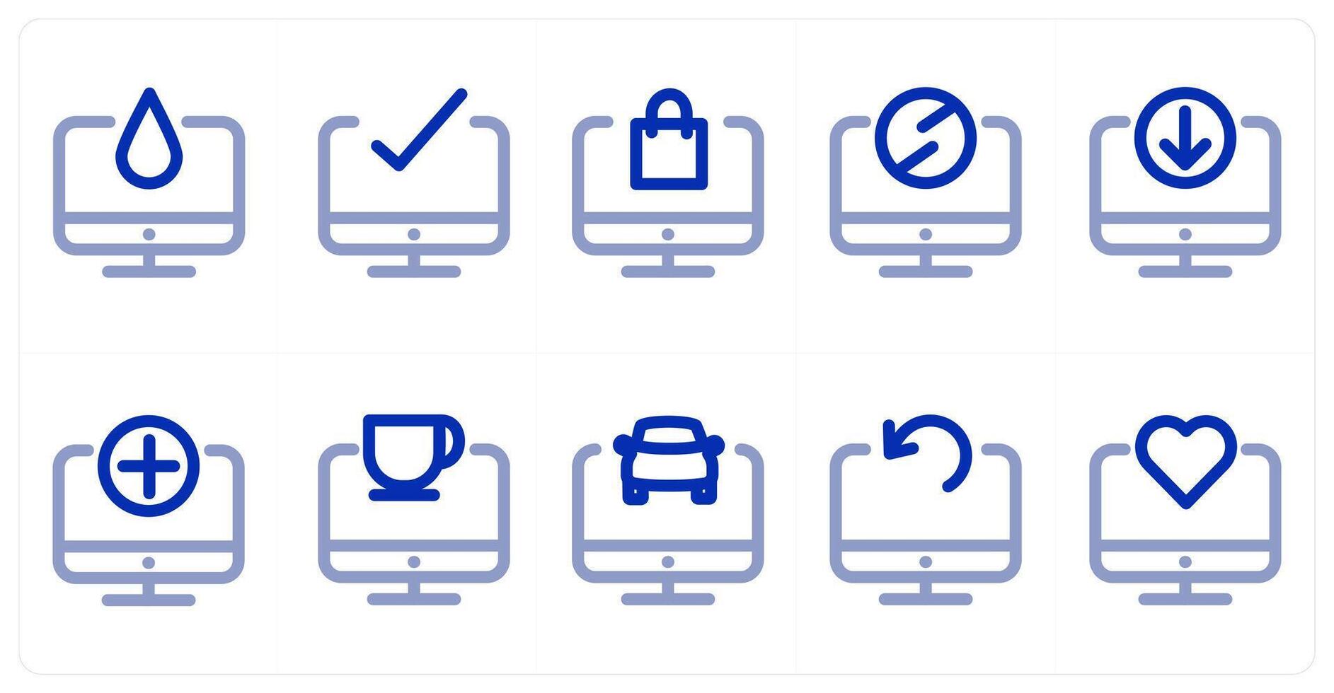 A set of 10 laptop icons as laptop, approve laptop, laptop shopping vector