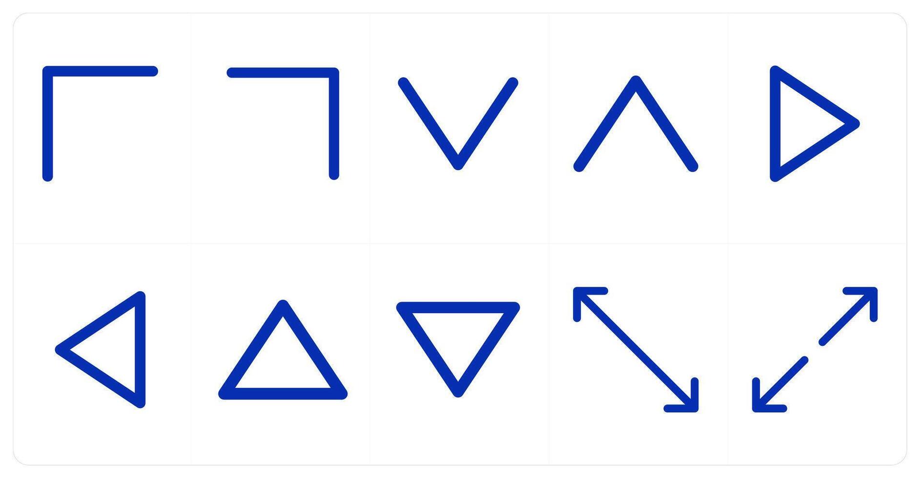 A set of 10 directions icons as right arrow, left arrow, up arrow vector