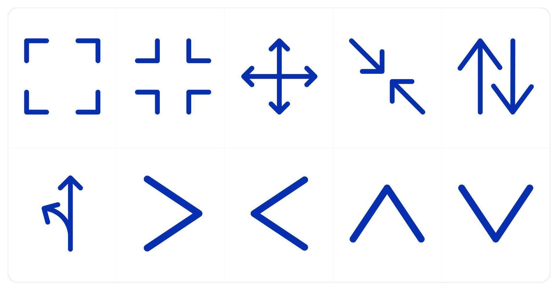 A set of 10 directions icons as capture, arrows, directions vector