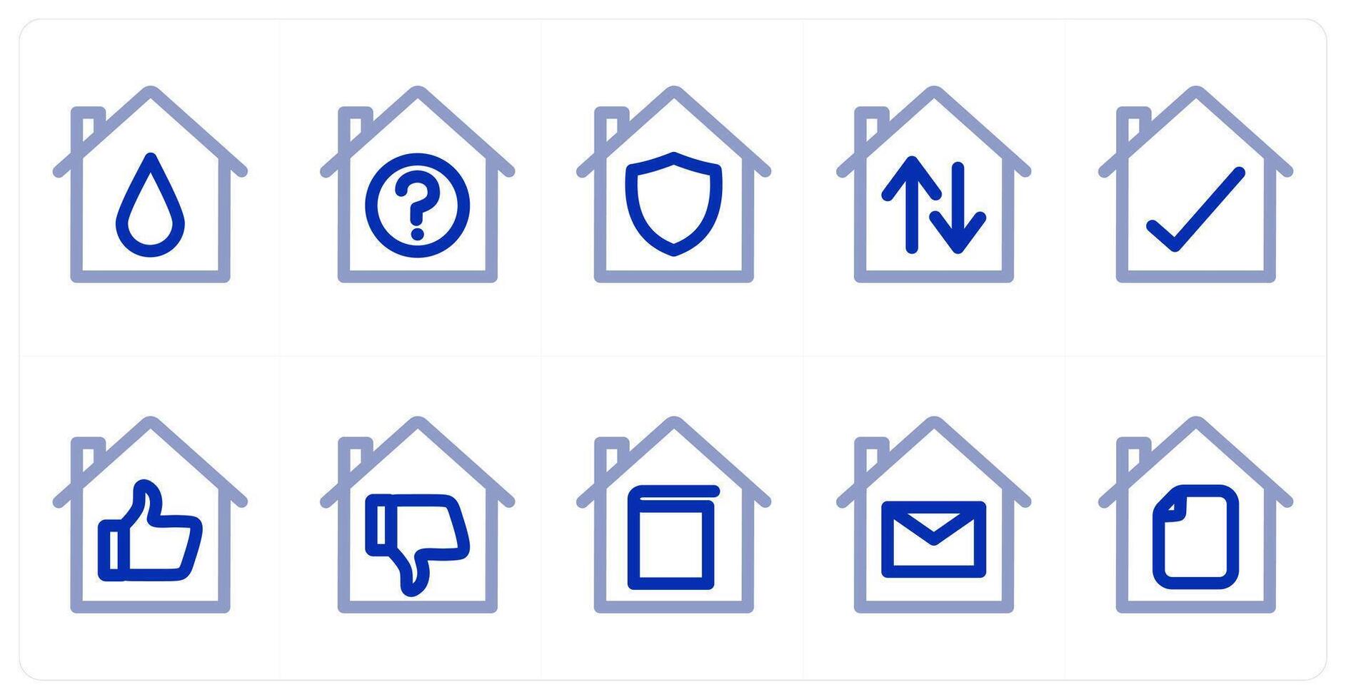 A set of 10 home icons as home, home query, home security vector