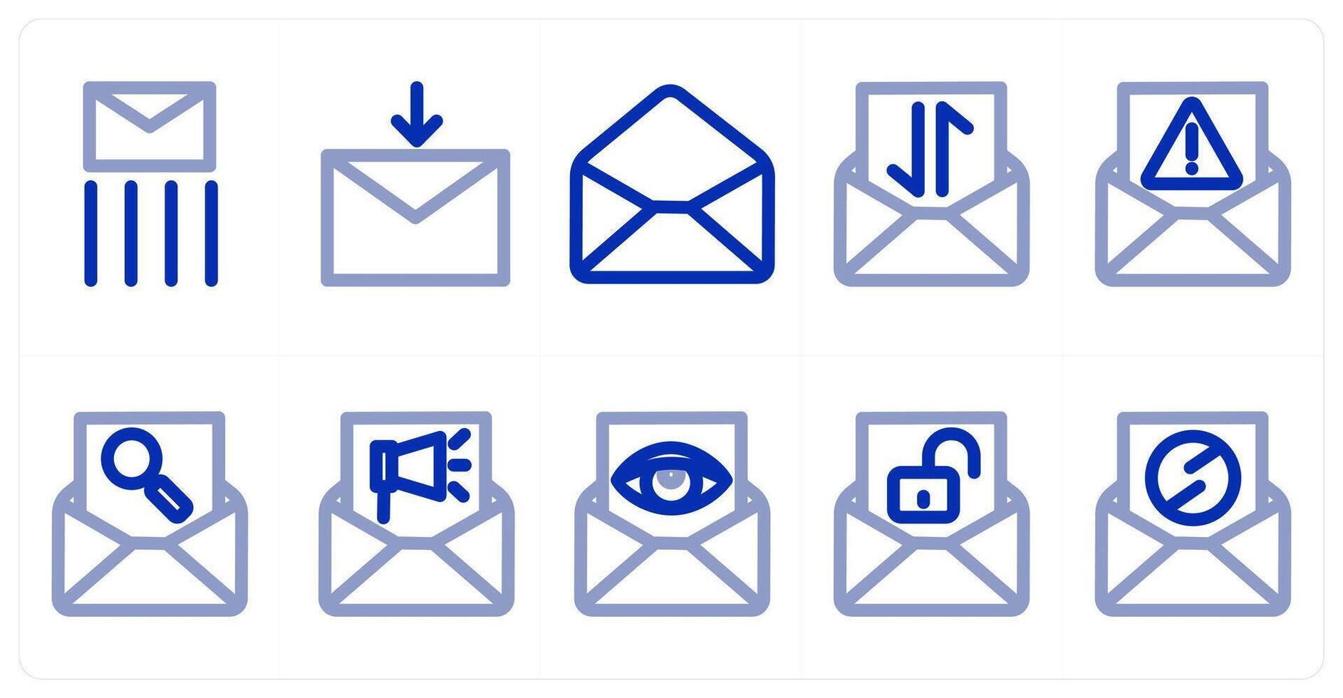 A set of 10 message icons as message, message download, envelope vector