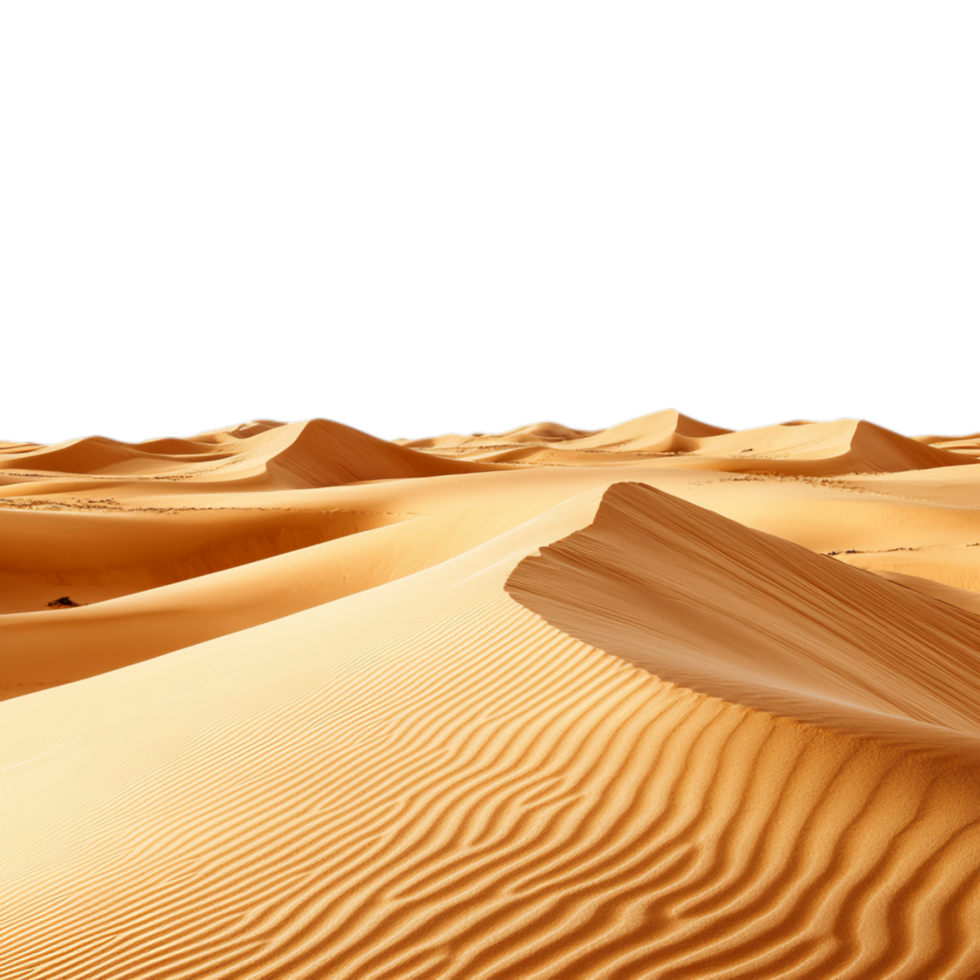 Golden Sands of the Arabian Desert A Breathtaking Panoramic View Against Transparent Background for Travel, Adventure, or Desert Landscape Projects png