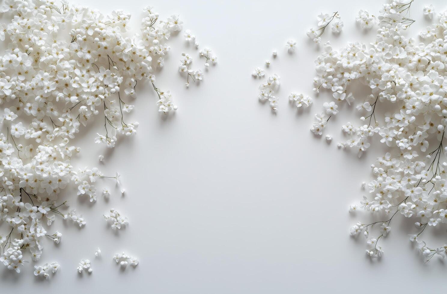 White floral arrangement on a light background creating a serene aesthetic in a cozy setting photo