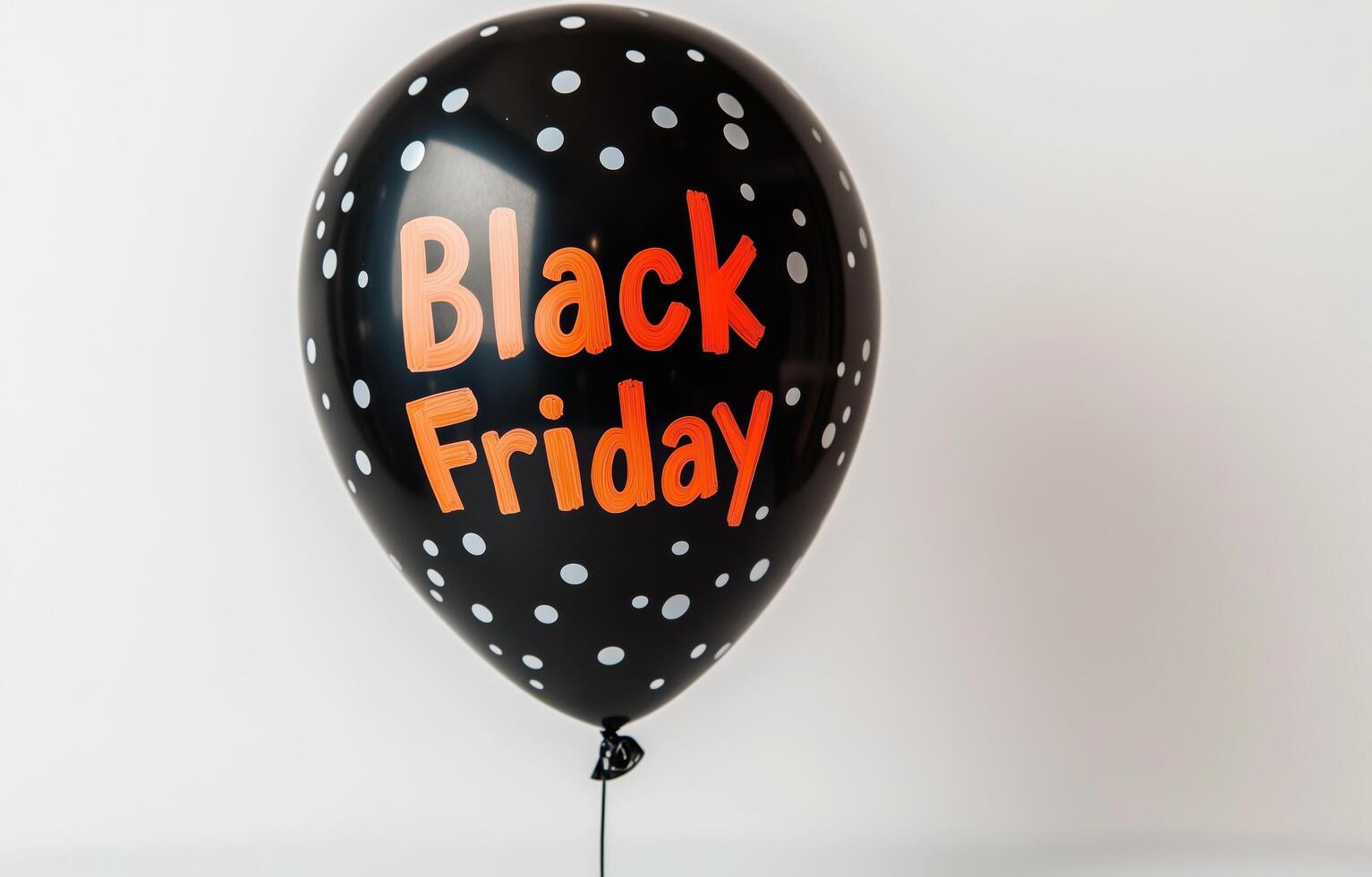 Black Friday balloon with polka dots in a minimal setting photo