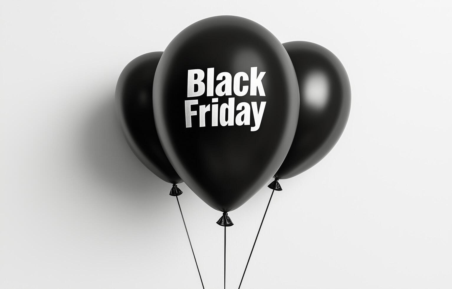 Black balloons promoting shopping discounts for Black Friday event celebration photo