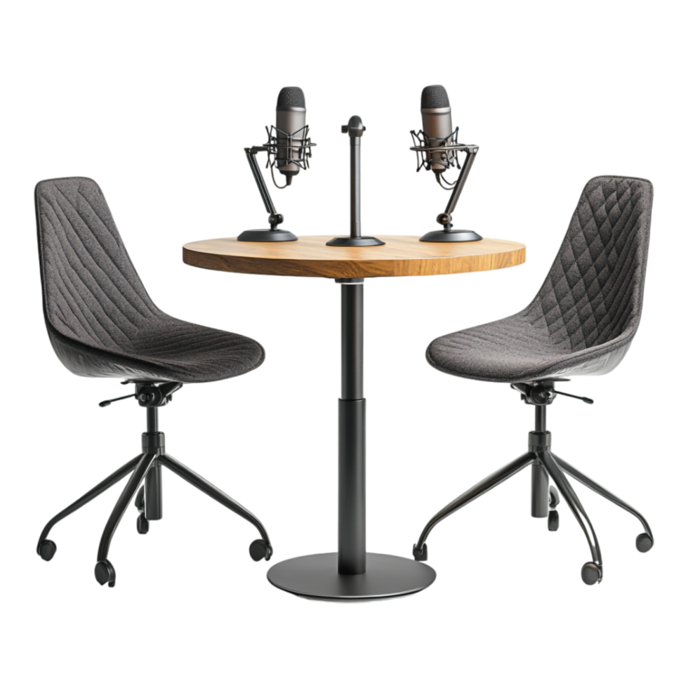 Podcast table against transparent background png