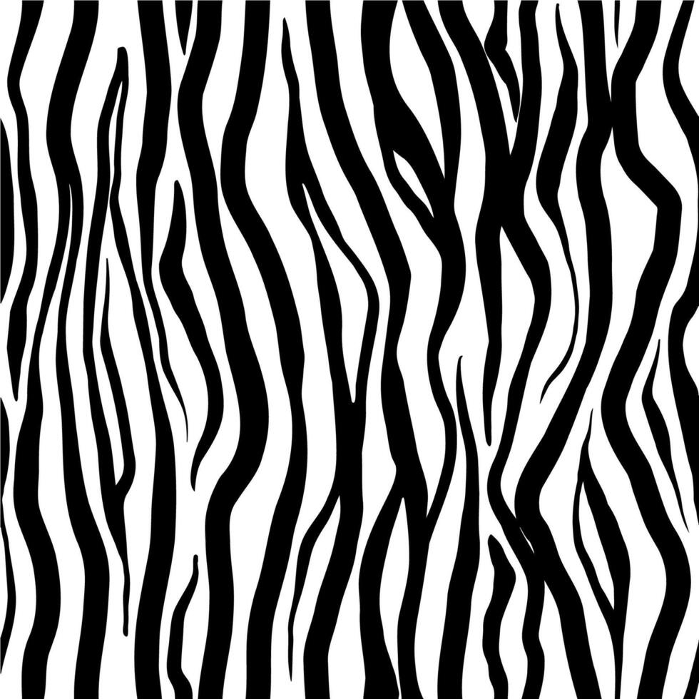 Abstract zebra skin black stripes seamless pattern design vector