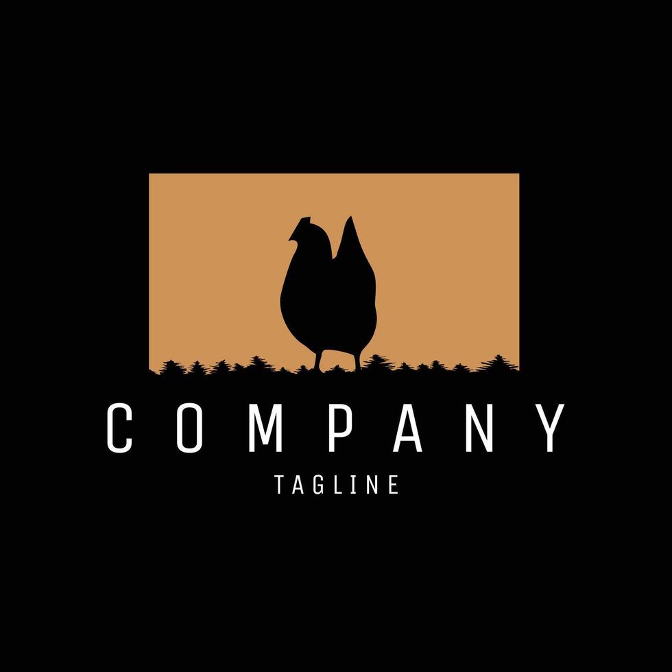 chicken silhouette logo. isolated with a view from the back down in style. best for animal industry, logo, badge, emblem, icon, sticker design. vector