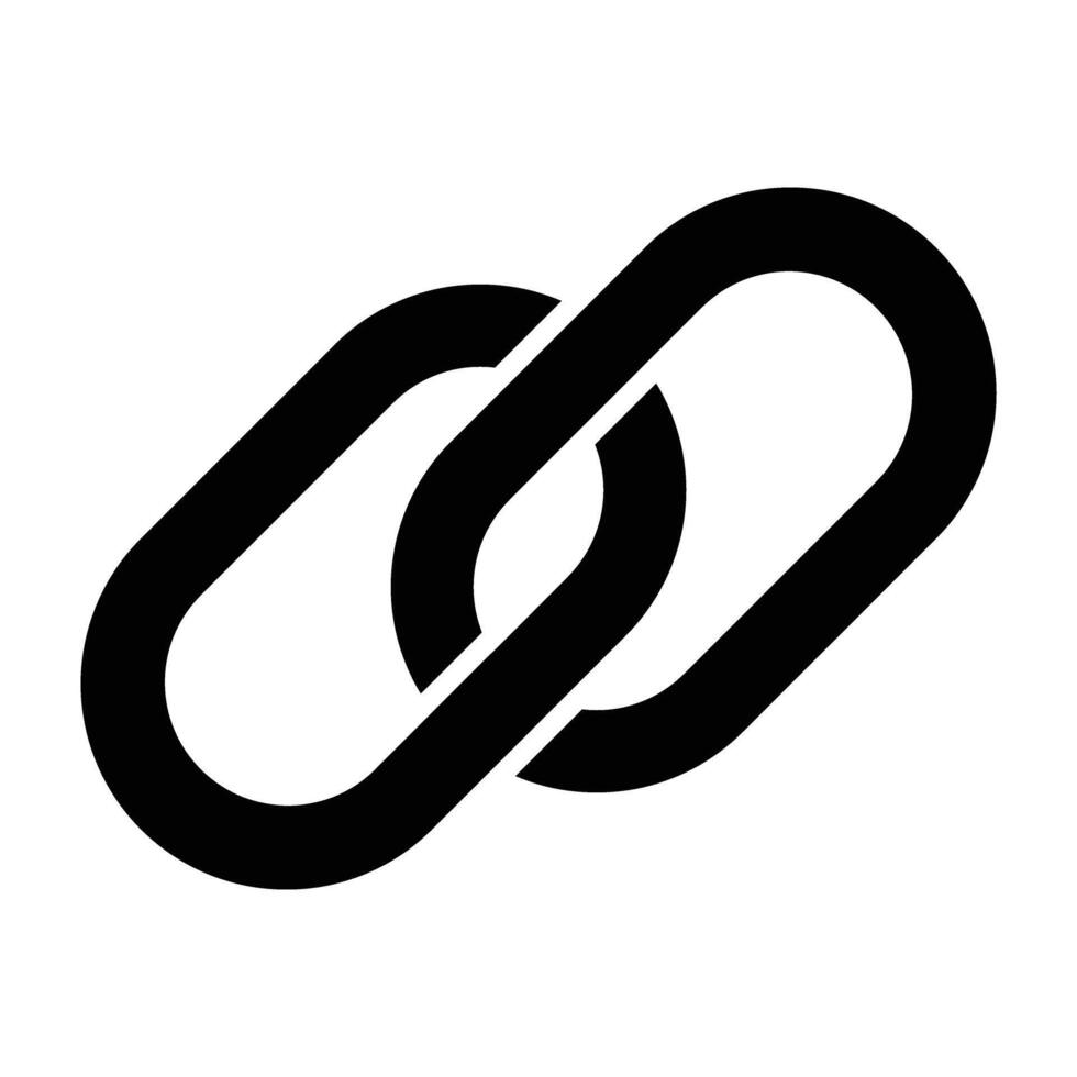 A black and white image of a link vector