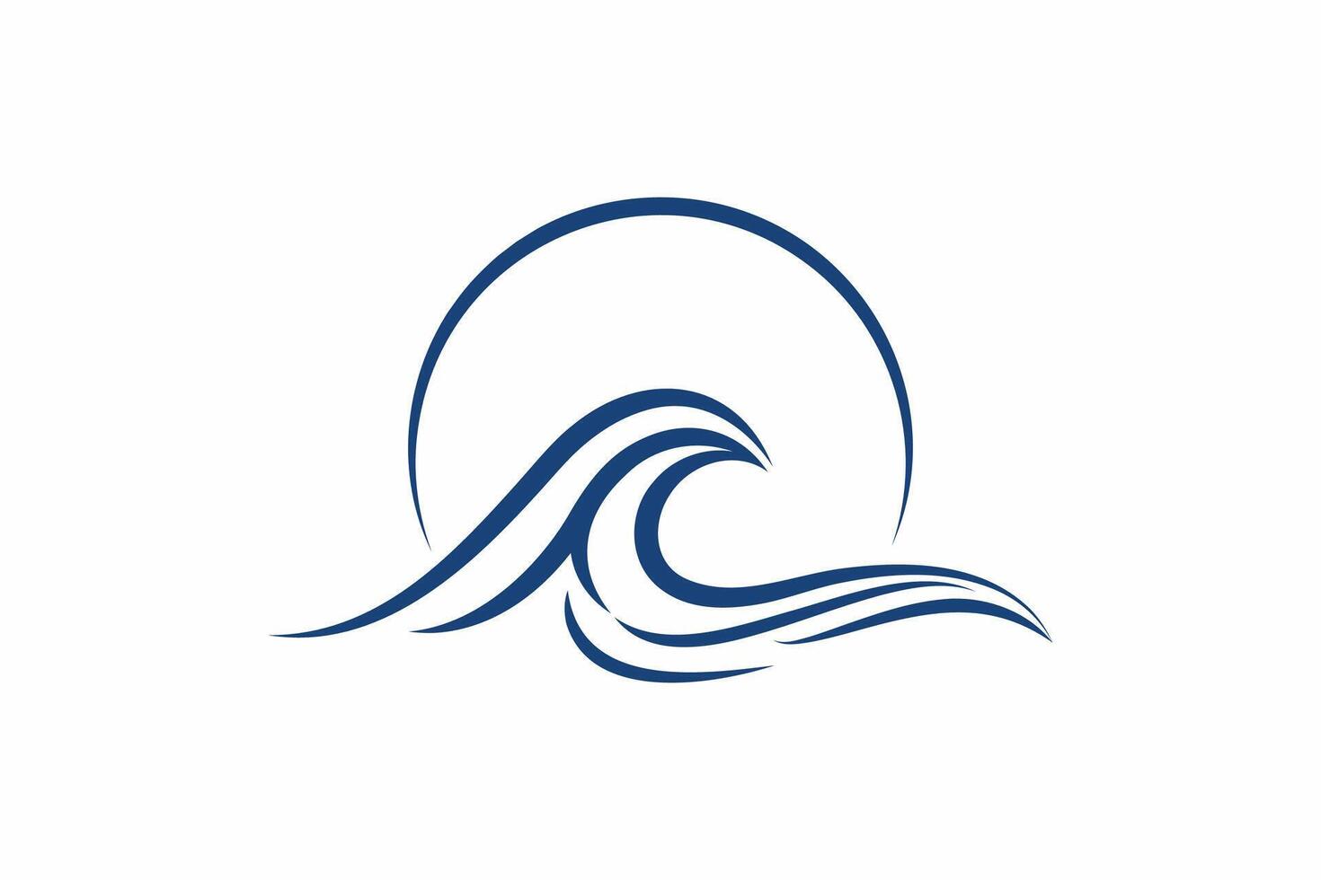 Minimalist Wave and Sun Logo Design for Beach and Surf Brands vector