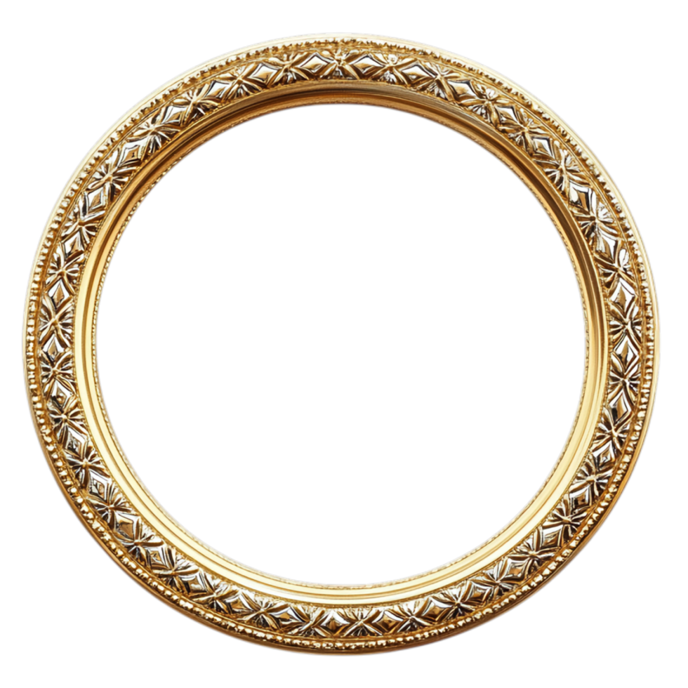 Golden Glitter Circle Frame Perfect for Elegant Design Against Transparent Background for Luxury, Celebration, or Event Branding png