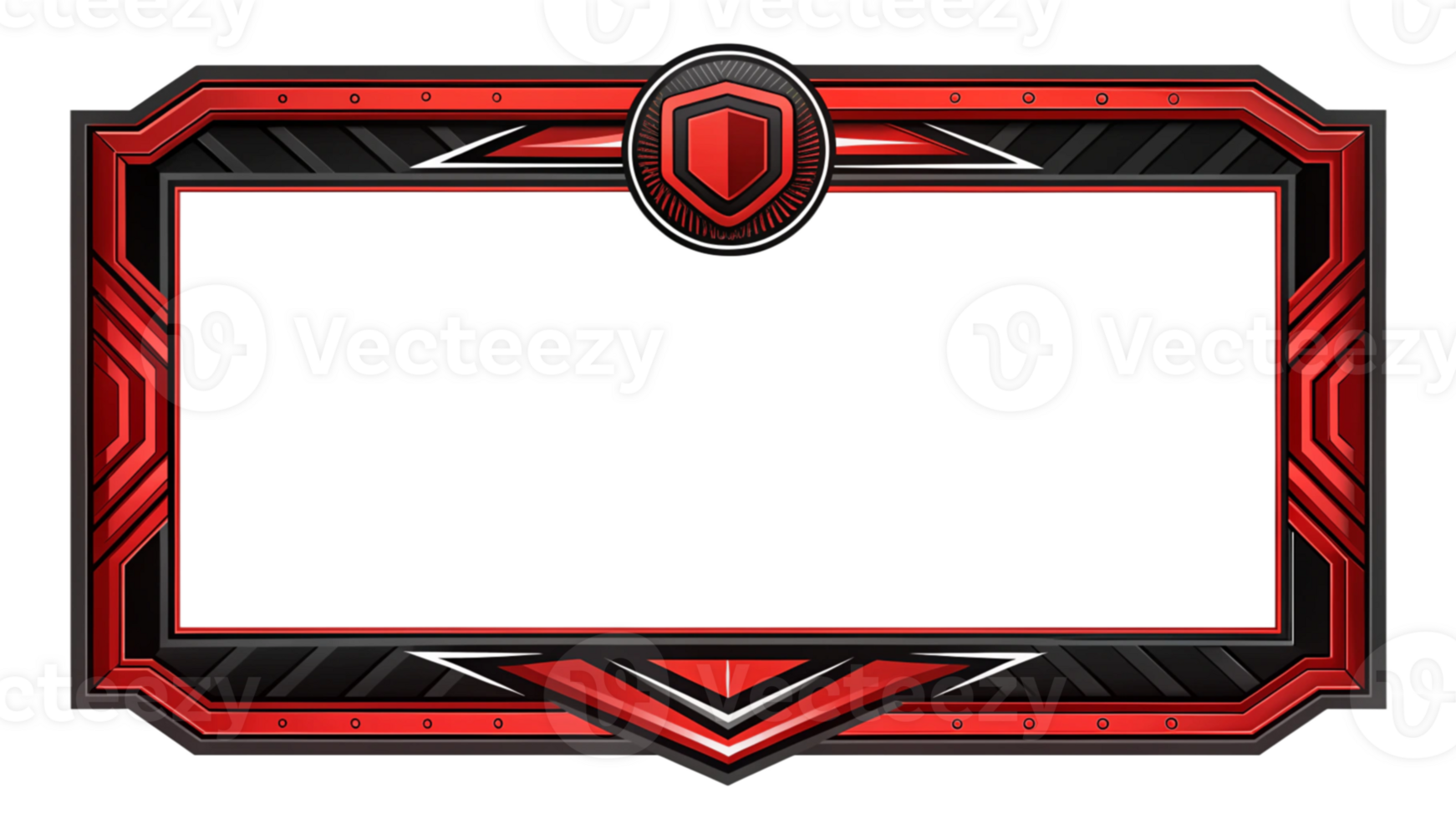 Modern Red and Black Frame Featuring Shield Design Ideal for Displaying Awards and Achievements in a Creative Way to Enhance Your Room Decor png